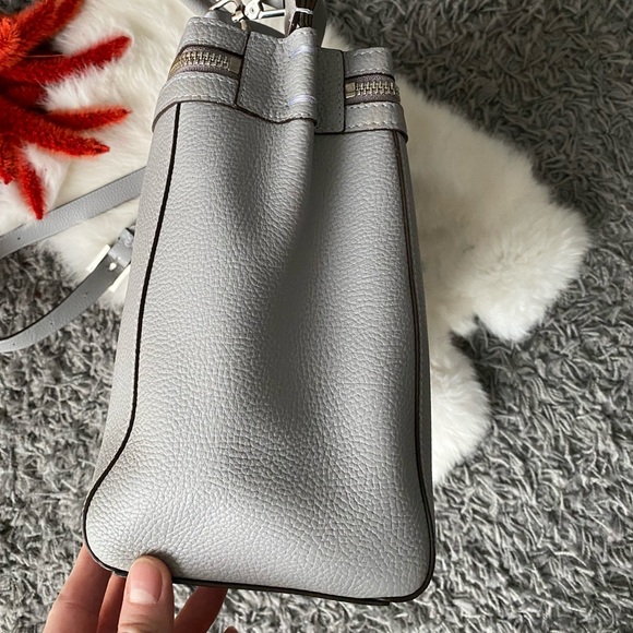 MODALU BILLIE Leather Grey Grab Bag Also Crossbody - Picture 5 of 14